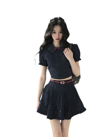 Navy Skirt + Belt (Pre-order) / XS