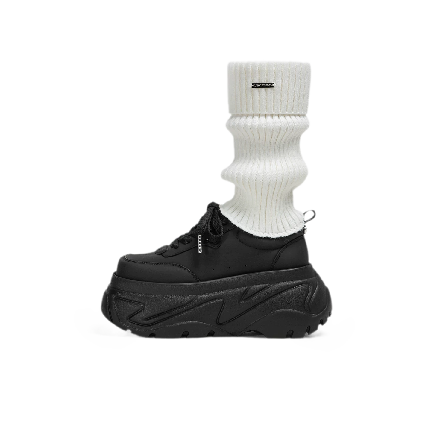 Square-Toe Thick Sole Shoes