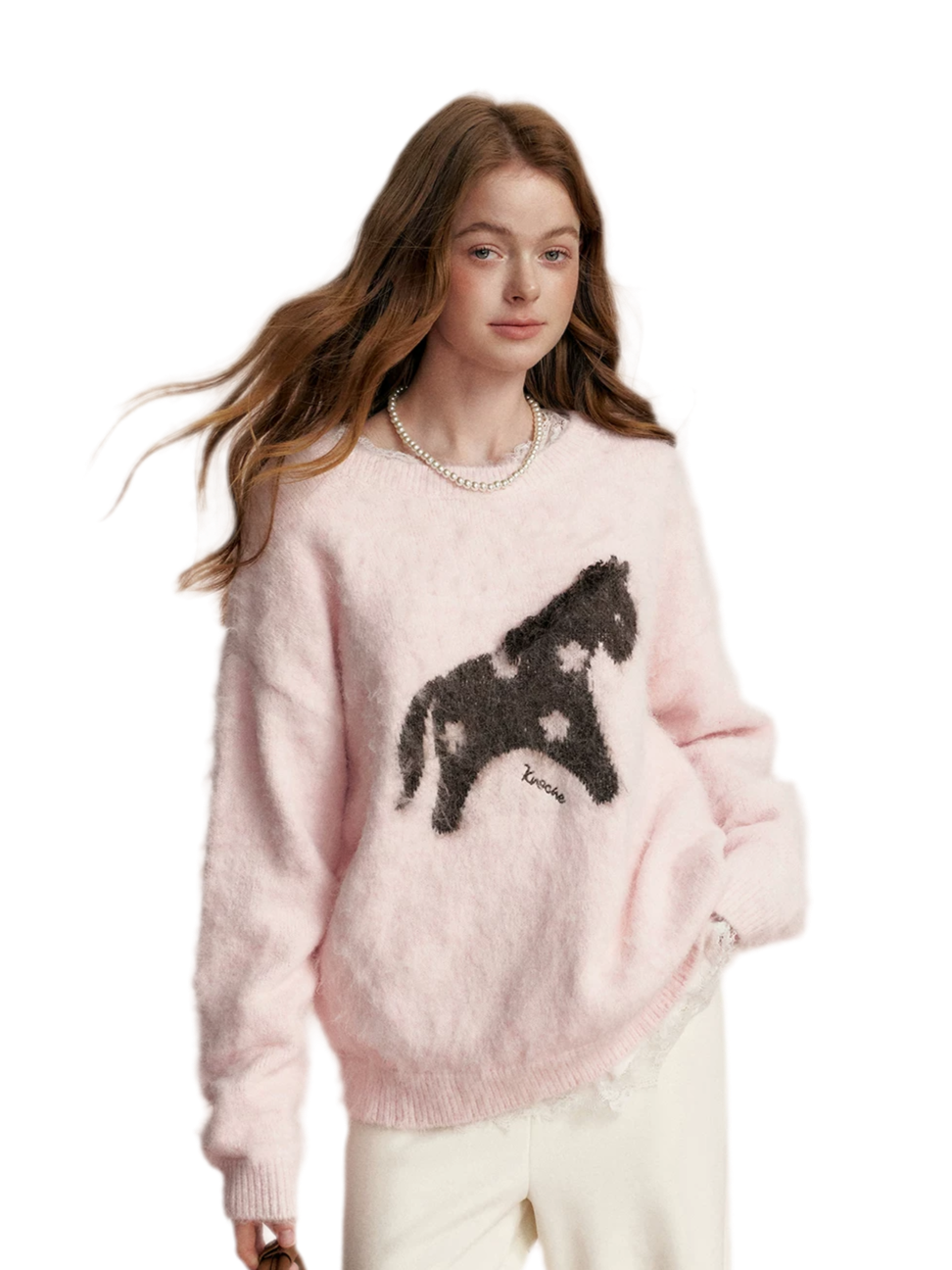 Brushed Horse Jacquard Sweater