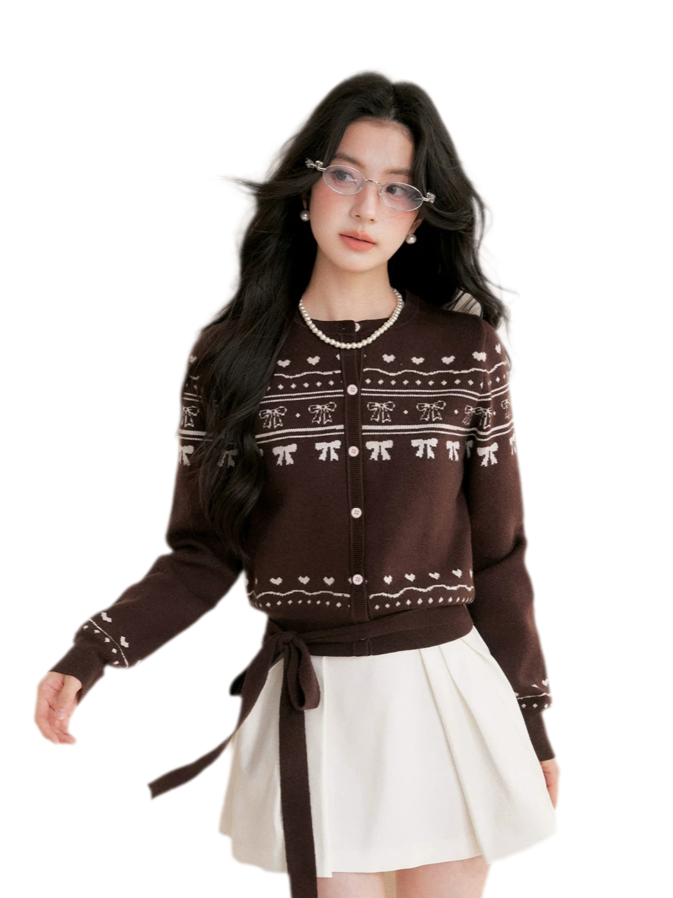 Fair Isle Tie Cardigan