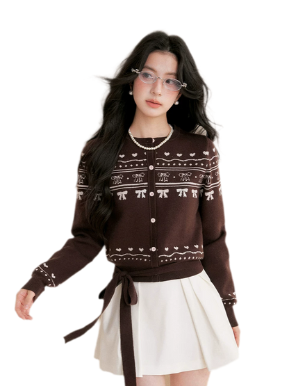 Fair Isle Tie Cardigan