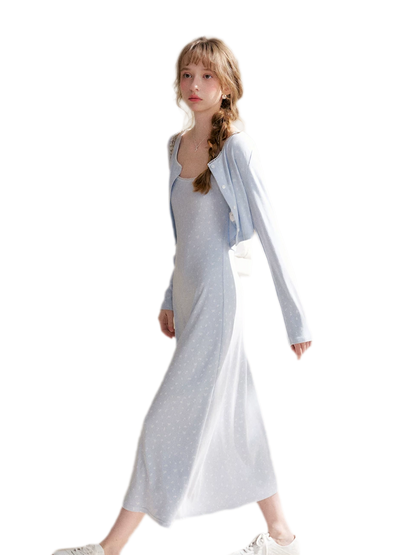 Rose Knit Cardigan Dress