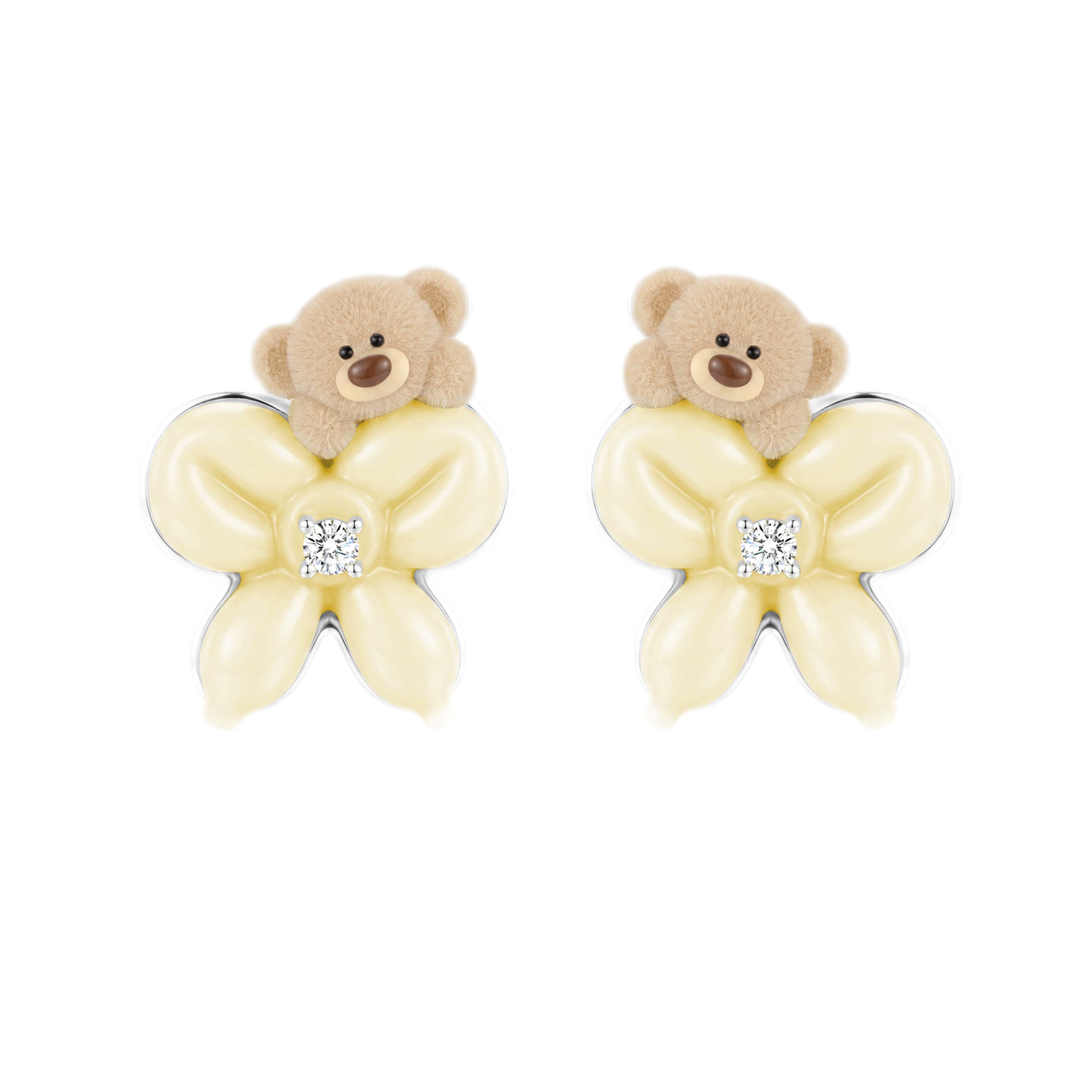 Balloon Bow Bear Studs