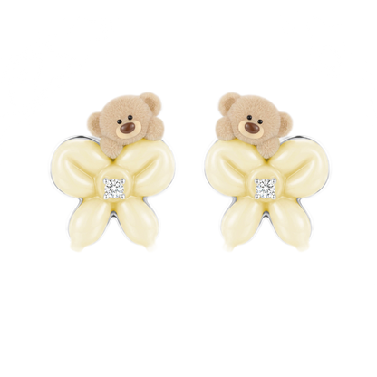 Balloon Bow Bear Studs
