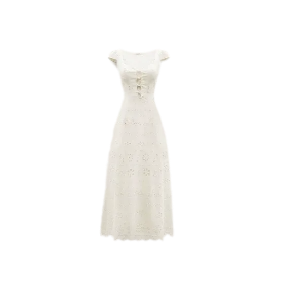 Broderie Lace Midi Dress
