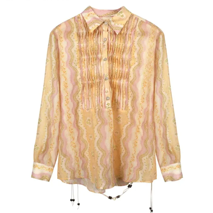 Sheer Print Shirt Jacket