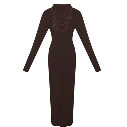 Rhinestone Slim Knit Dress