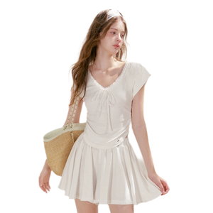 Cream White (Pre-order) (Top+Skirt Shorts) / S