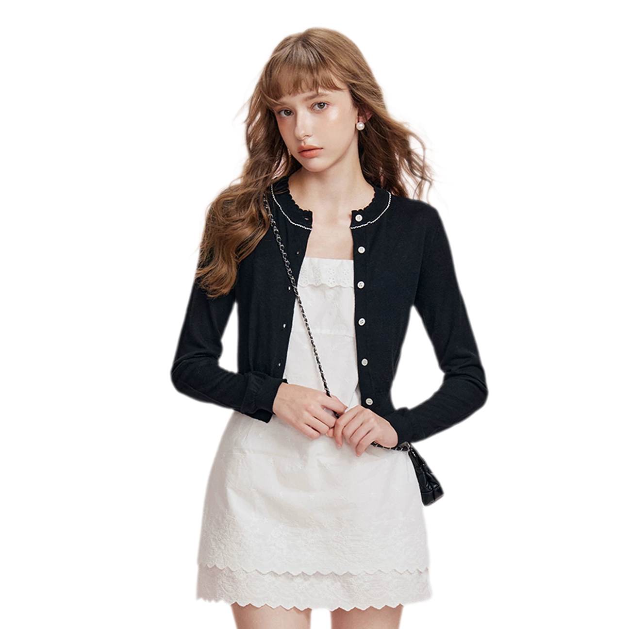 Cotton Embroidered Ruffle Dress