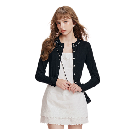 Cotton Embroidered Ruffle Dress