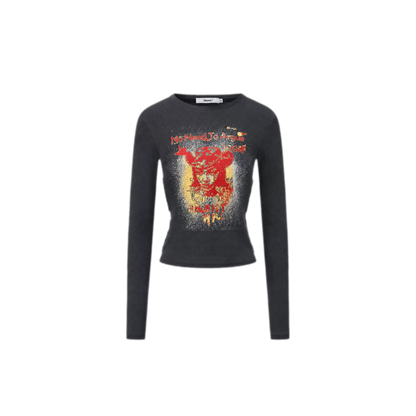 Graphic Buckle Cropped T-Shirt