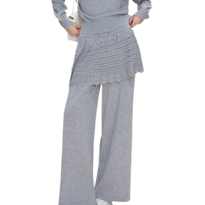 Wool Blend Asymmetric Knit Set
