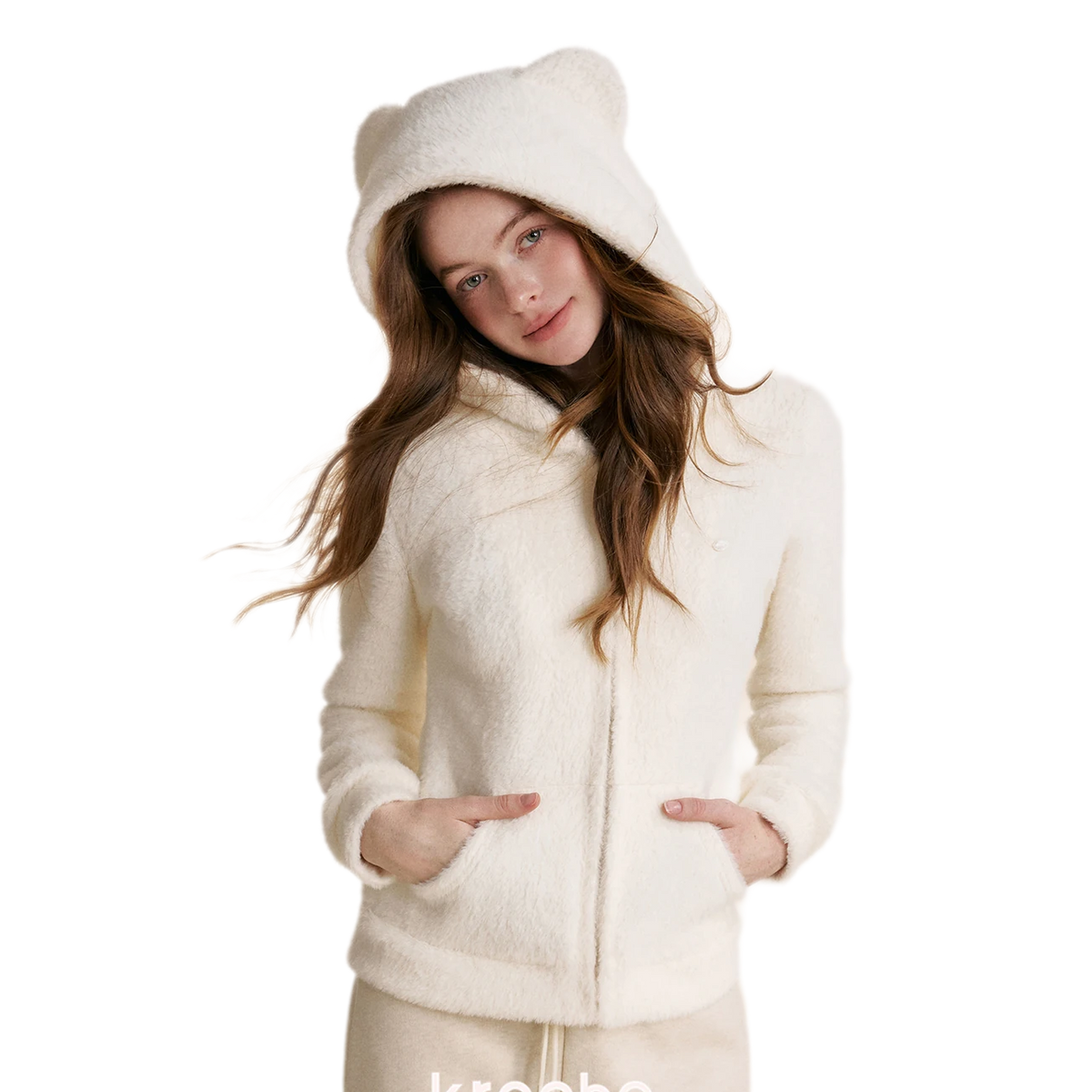 Eco Plush Bear-Ear Hoodie