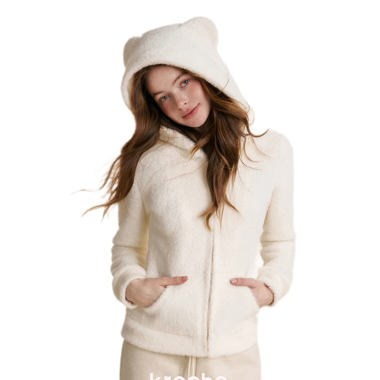 Eco Plush Bear-Ear Hoodie