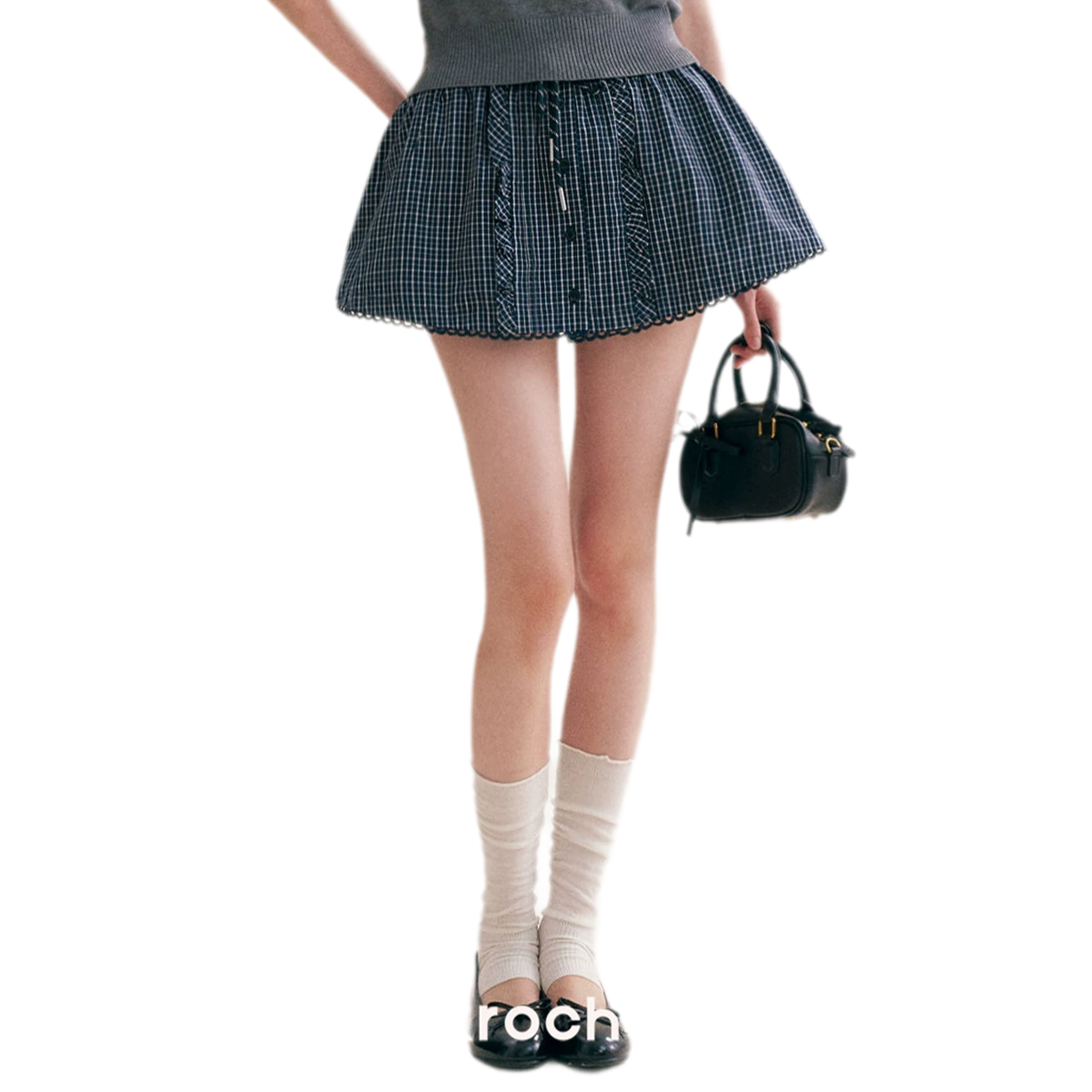 Wool Blend Plaid Skirt Set