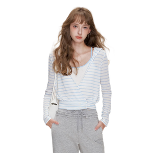 Milky Blue and White Stripes (Knit) 2-Piece Set / S