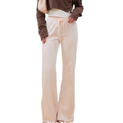 Strukturierte Sweatpants mit Kordelzug und weitem Bein