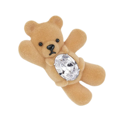 Plush Gemstone Bear Hair Clip