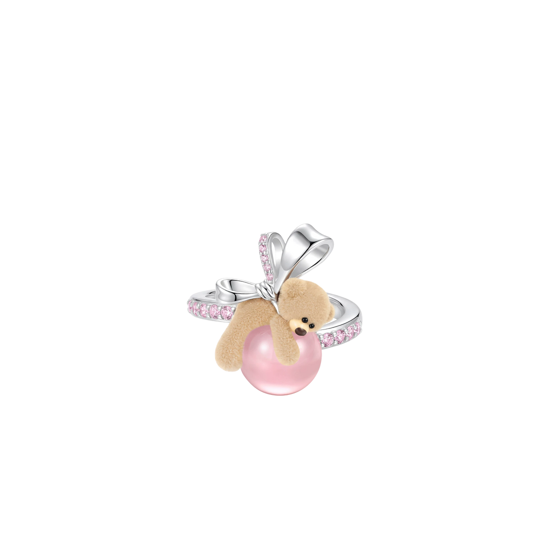 Bear Pearl Adjustable Ring