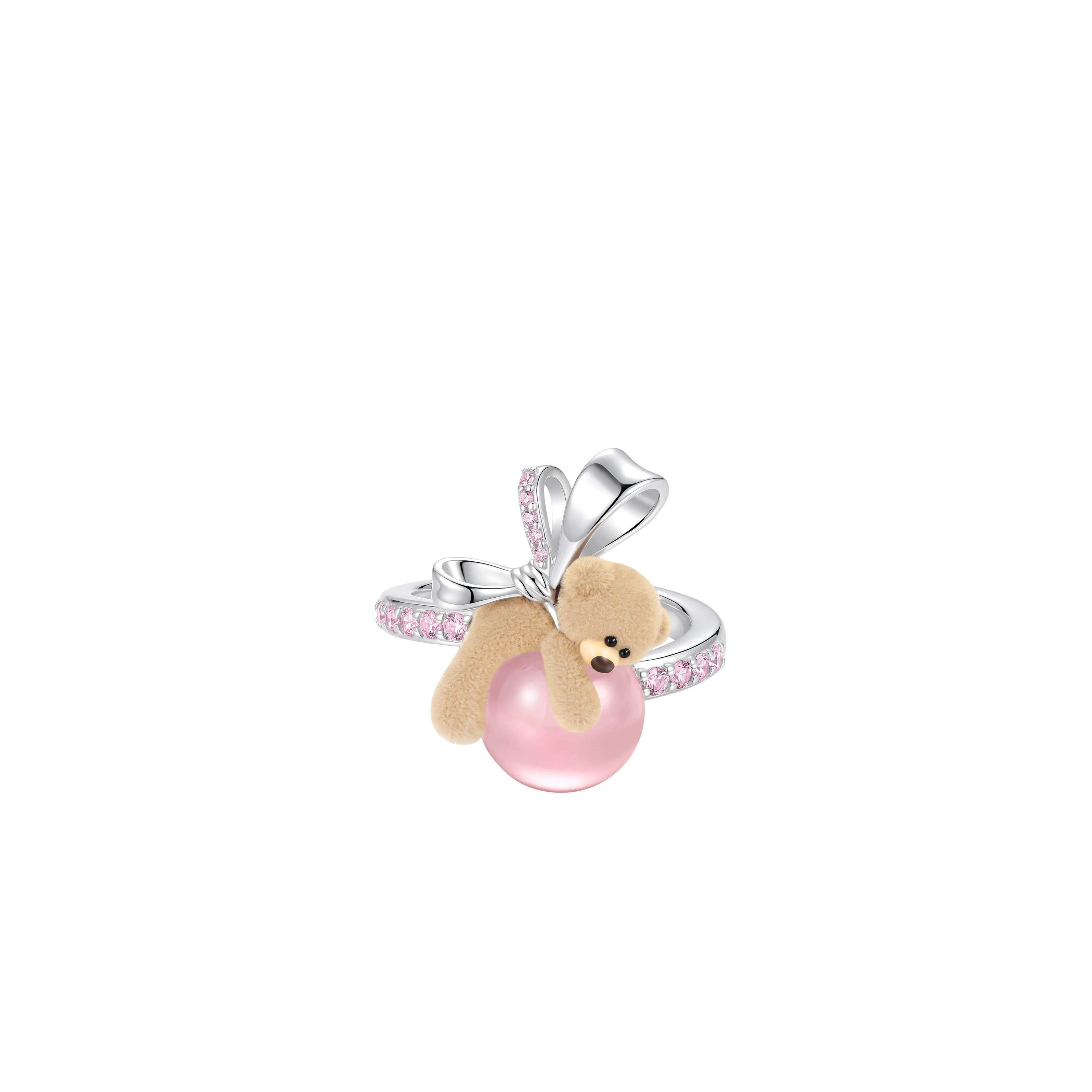 Bear Pearl Adjustable Ring