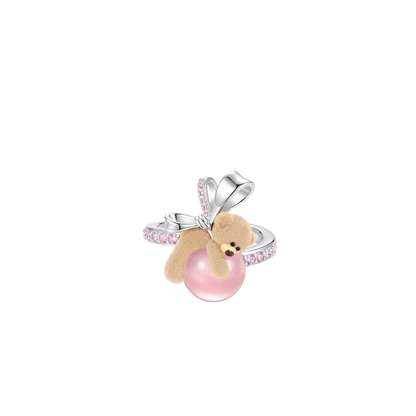 Bear Pearl Adjustable Ring