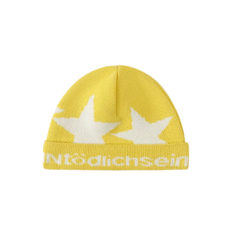 Jacquard Star Folded-Brim Beanie