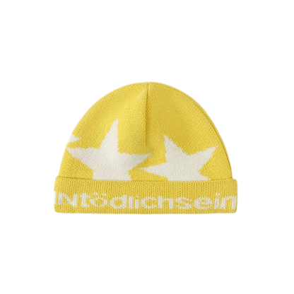 Jacquard Star Folded-Brim Beanie