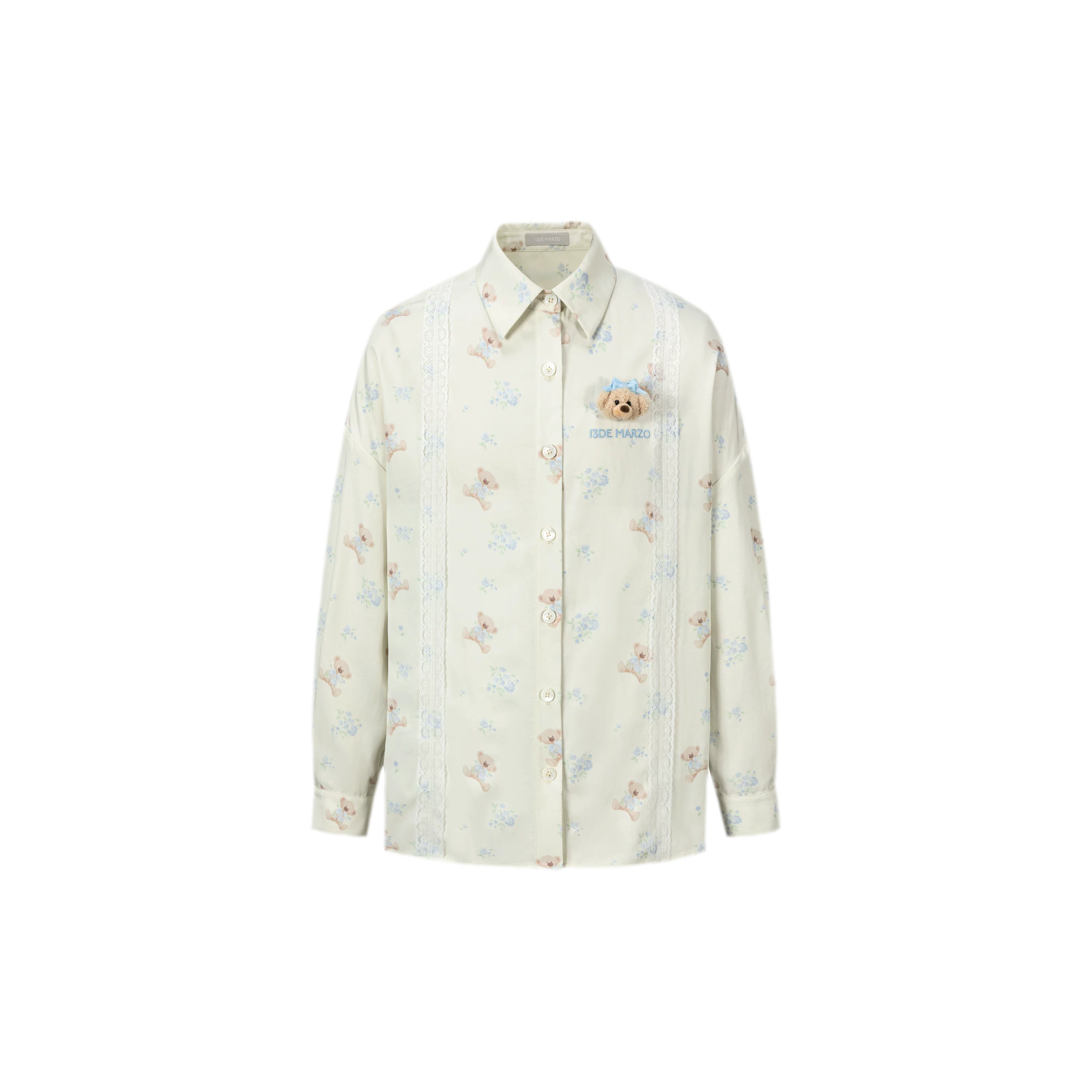 Floral Lace Trim Shirt