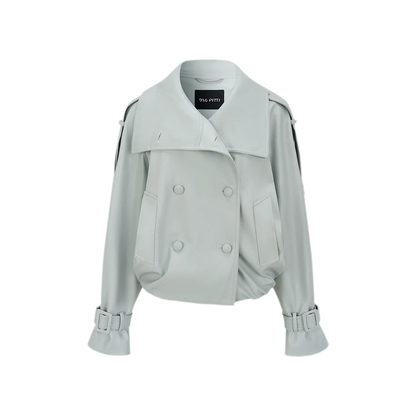 Matte Oversized Faux-Leather Jacket