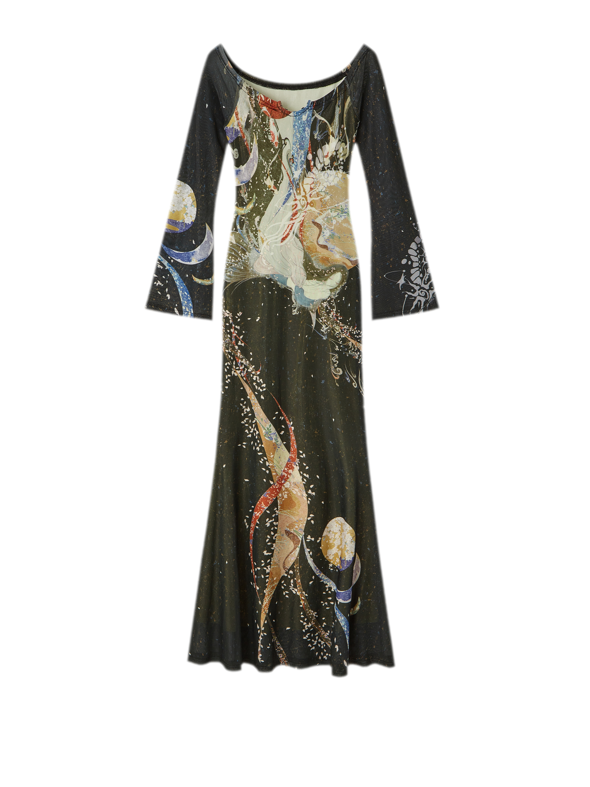 Perlenkrähen-Strickkleid im Meerjungfrauenstil