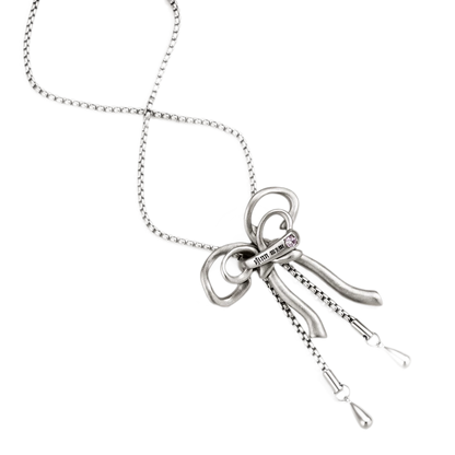 Vintage Rhinestone Bow Necklace