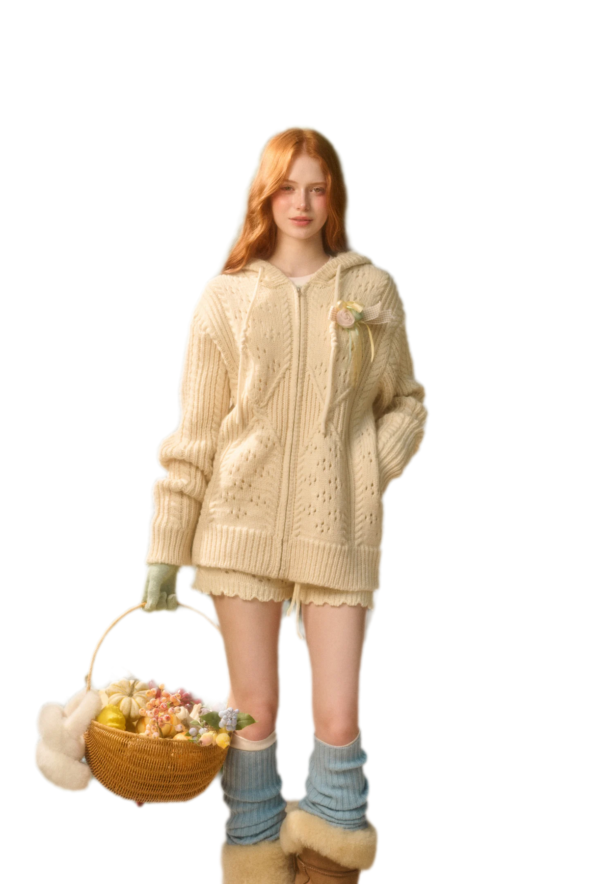 Completo con cappuccio in maglia a trecce — Carica immagine 19 in vista galleria