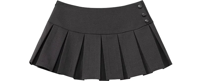 Pleated A-Line Mini Skirt