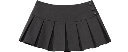Pleated A-Line Mini Skirt