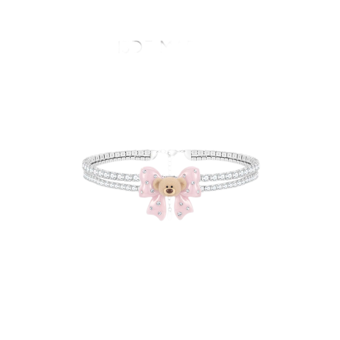 13DE MARZO Mini Bear Bow Necklace – Pink