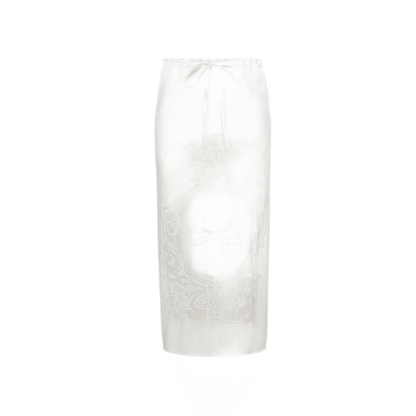 Burnout Graphic Midi Knit Skirt