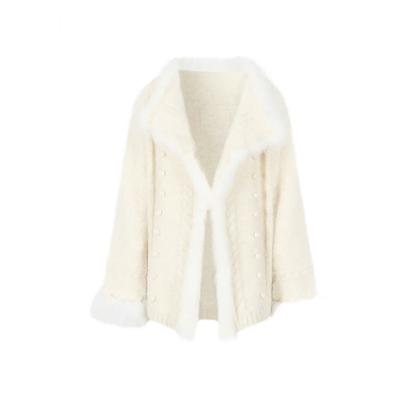 Long-Pile Fox Fur Cardigan
