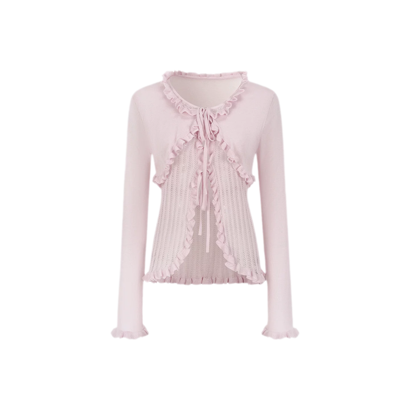 Lace Trim Openwork Cardigan