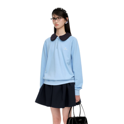 코튼 피터팬 칼라 스웨트셔츠