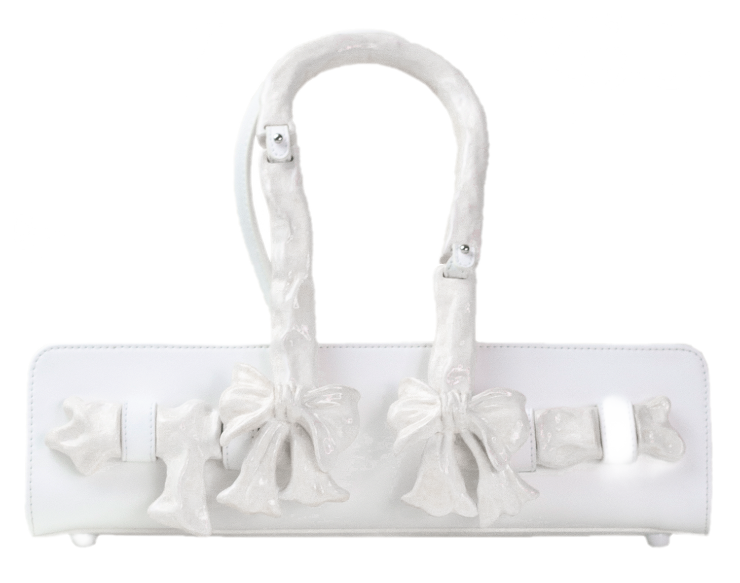 Glossy Bow Handle Handbag