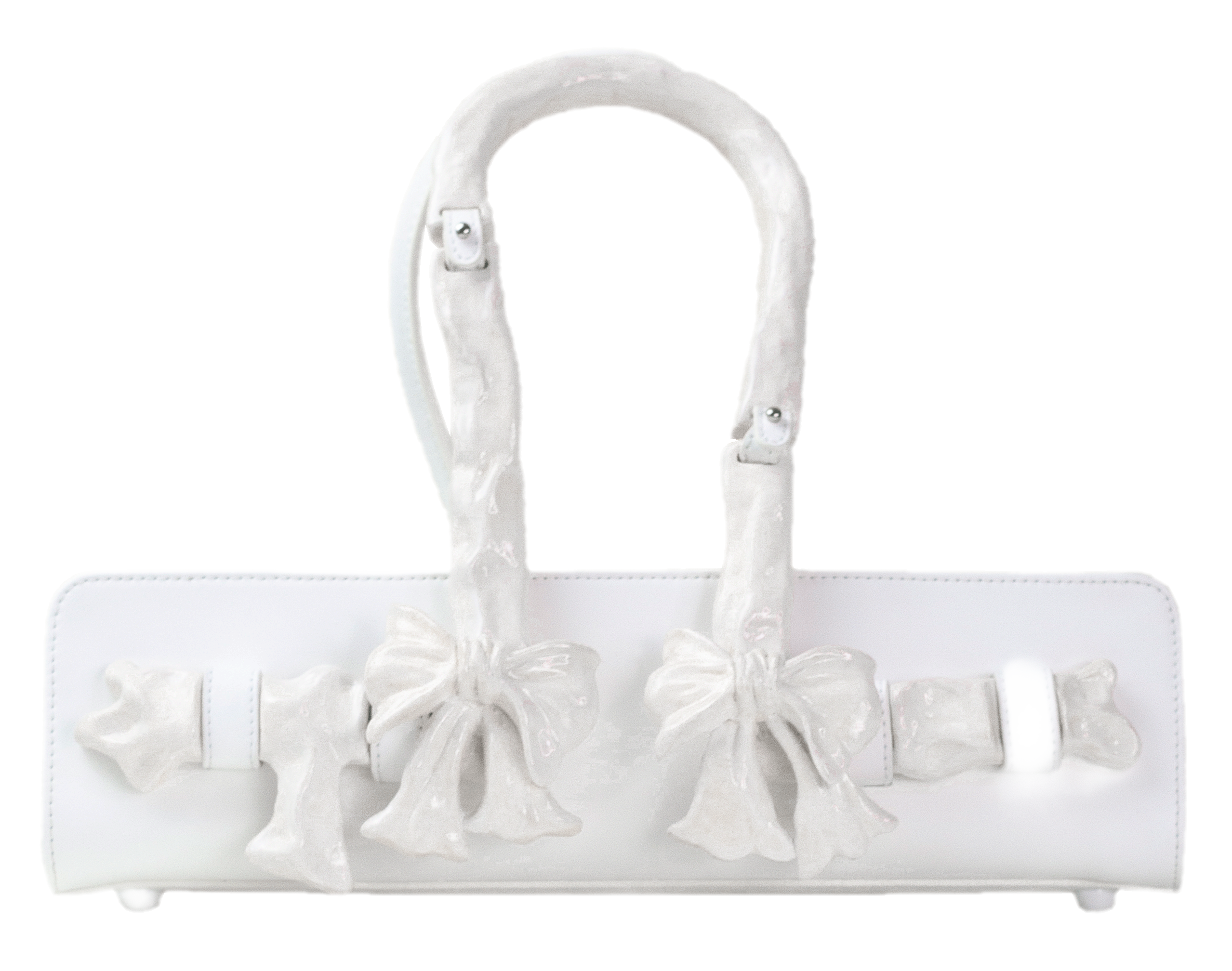 Glossy Bow Handle Handbag