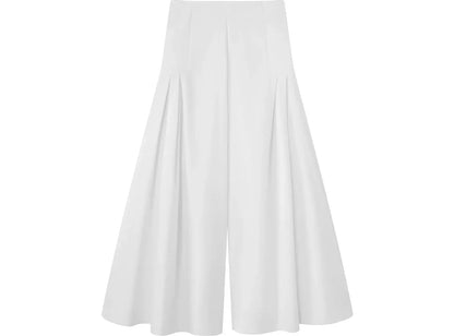 Structured A-Line Wide-Leg Pants