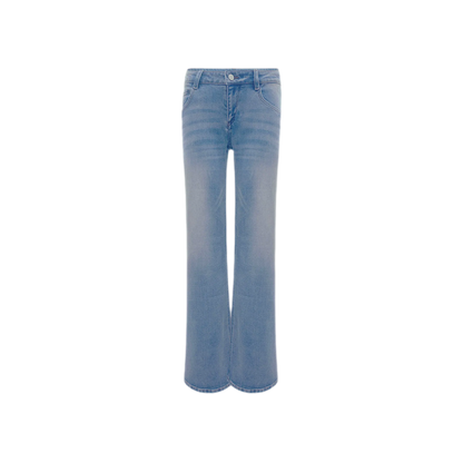 Washed Low-Rise Wide-Leg Jeans
