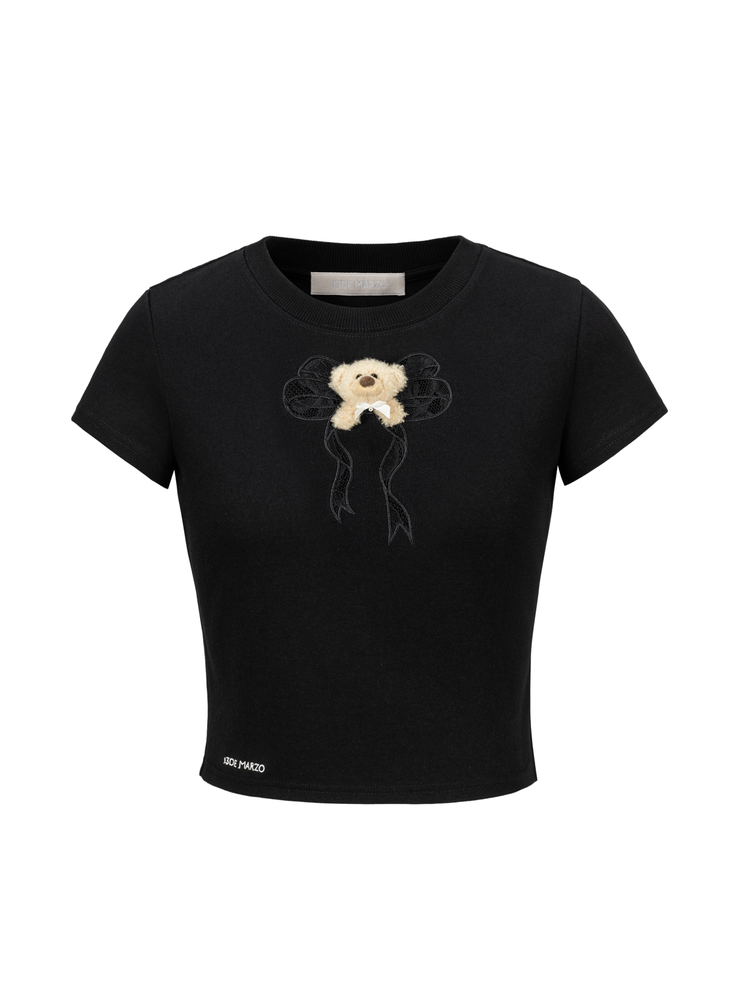 Spring/Summer 2026 Lace Bow Short Sleeve T-shirt