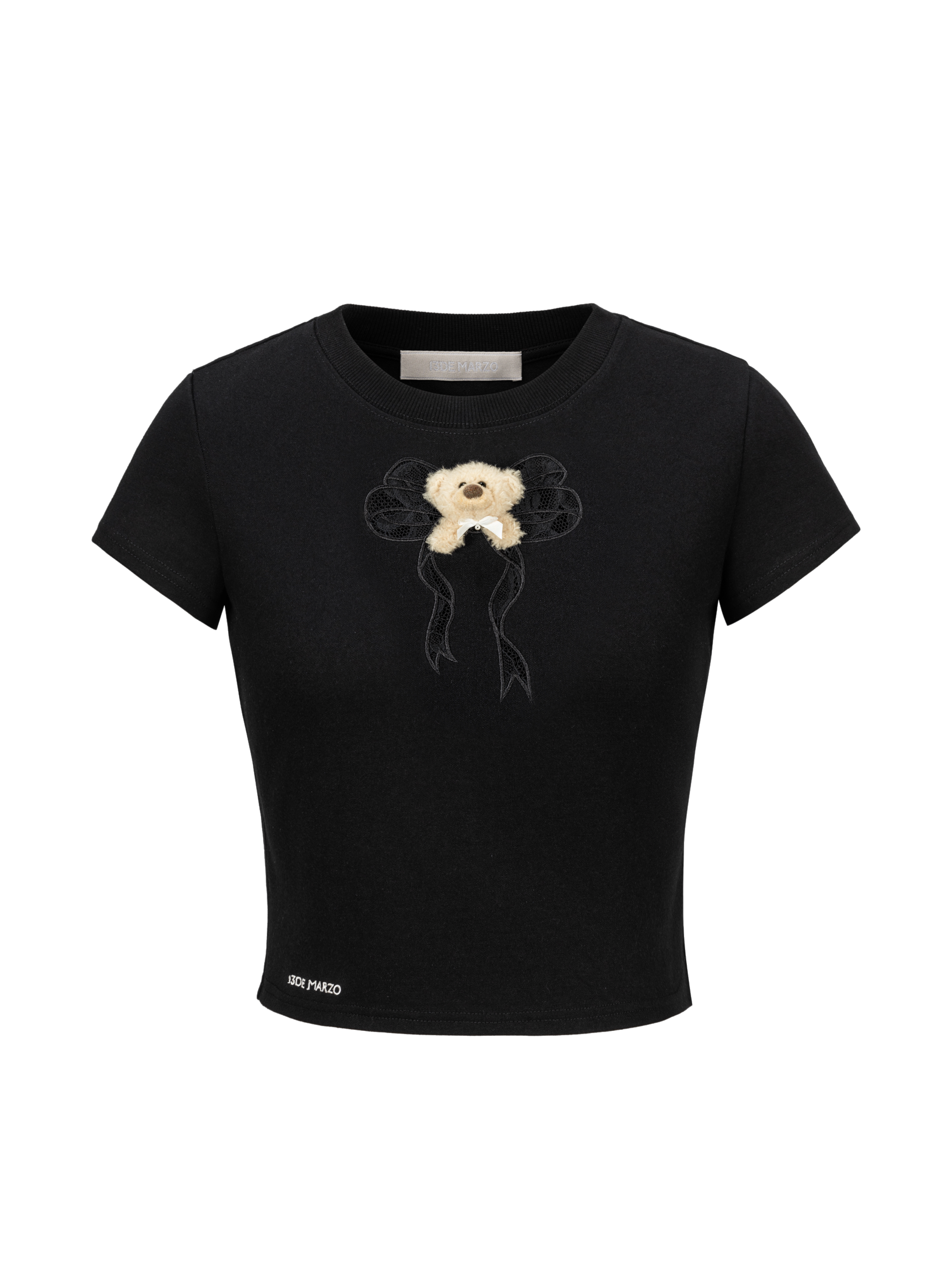 Spring/Summer 2026 Lace Bow Short Sleeve T-shirt