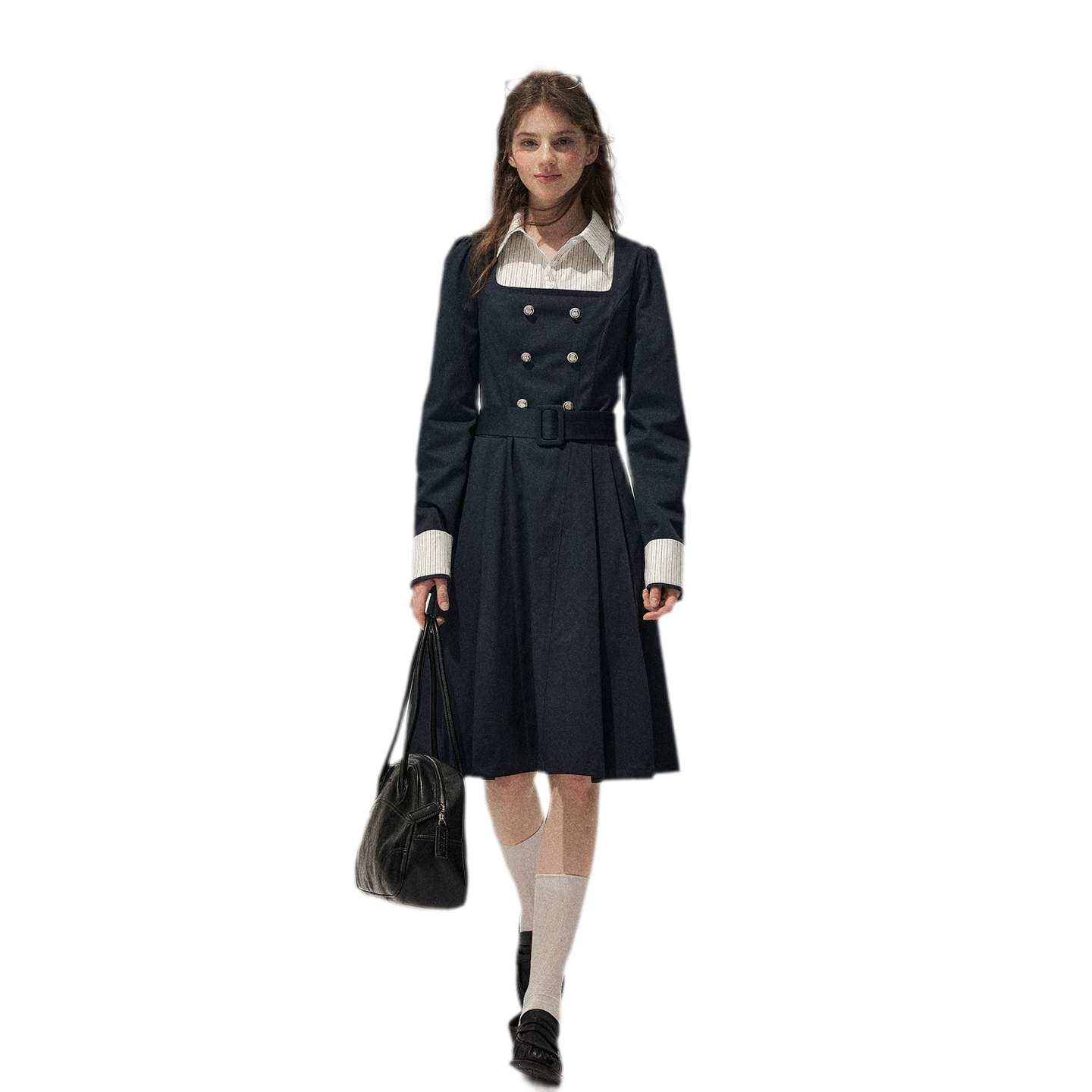 Vintage Trench Collar Dress
