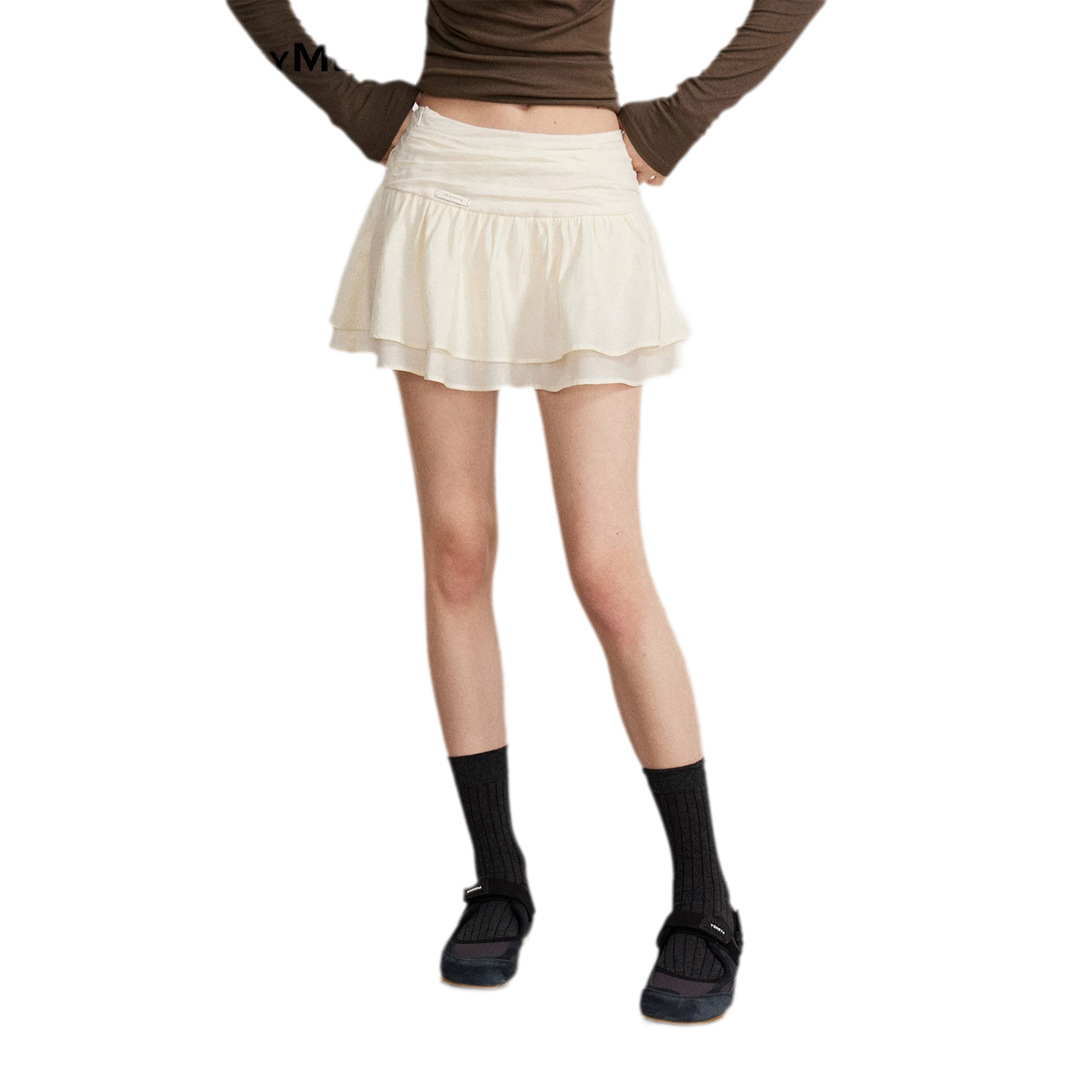 Pleated Ruffle A-Line Skirt