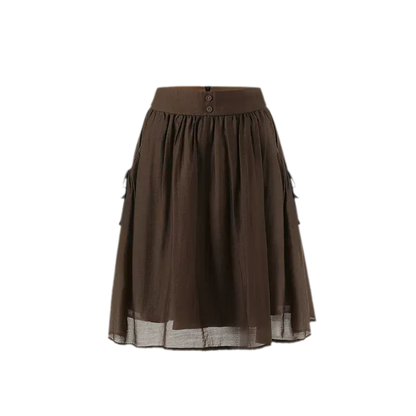 Tie-Neck Flared Skirt Set