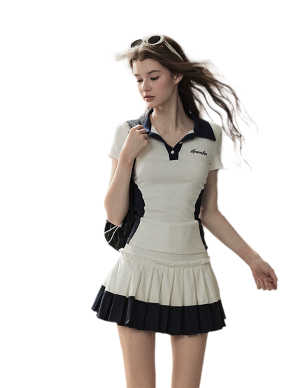 Preppy Knit Skirt Set