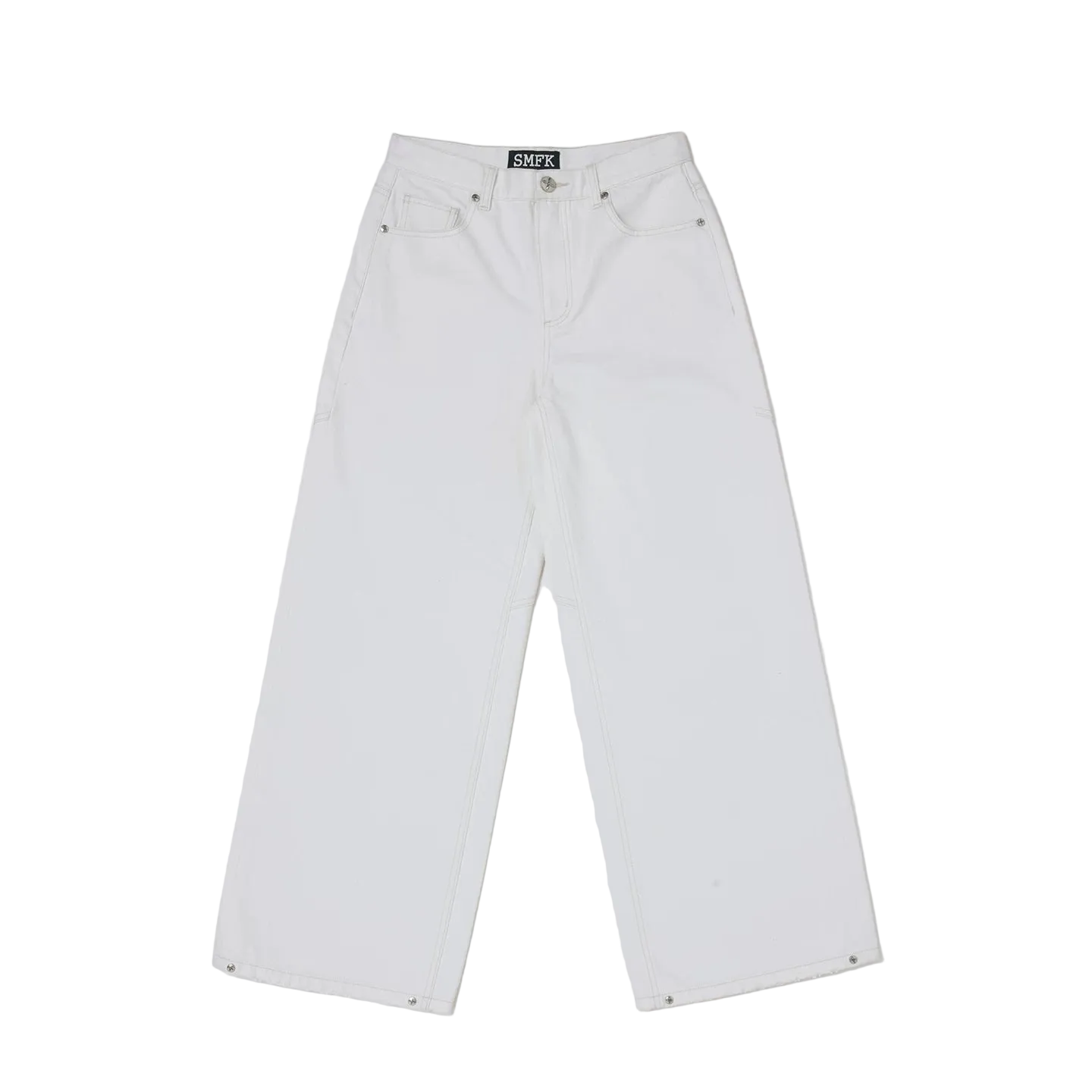 Classic Black and White Wide Leg Jeans